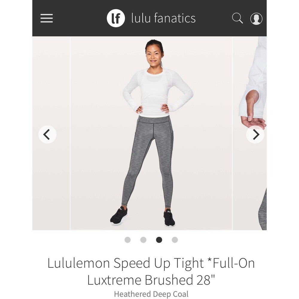 Lululemon size 6 Speed Up Tight Full-On Luxtreme 28" Heathered gray leggings